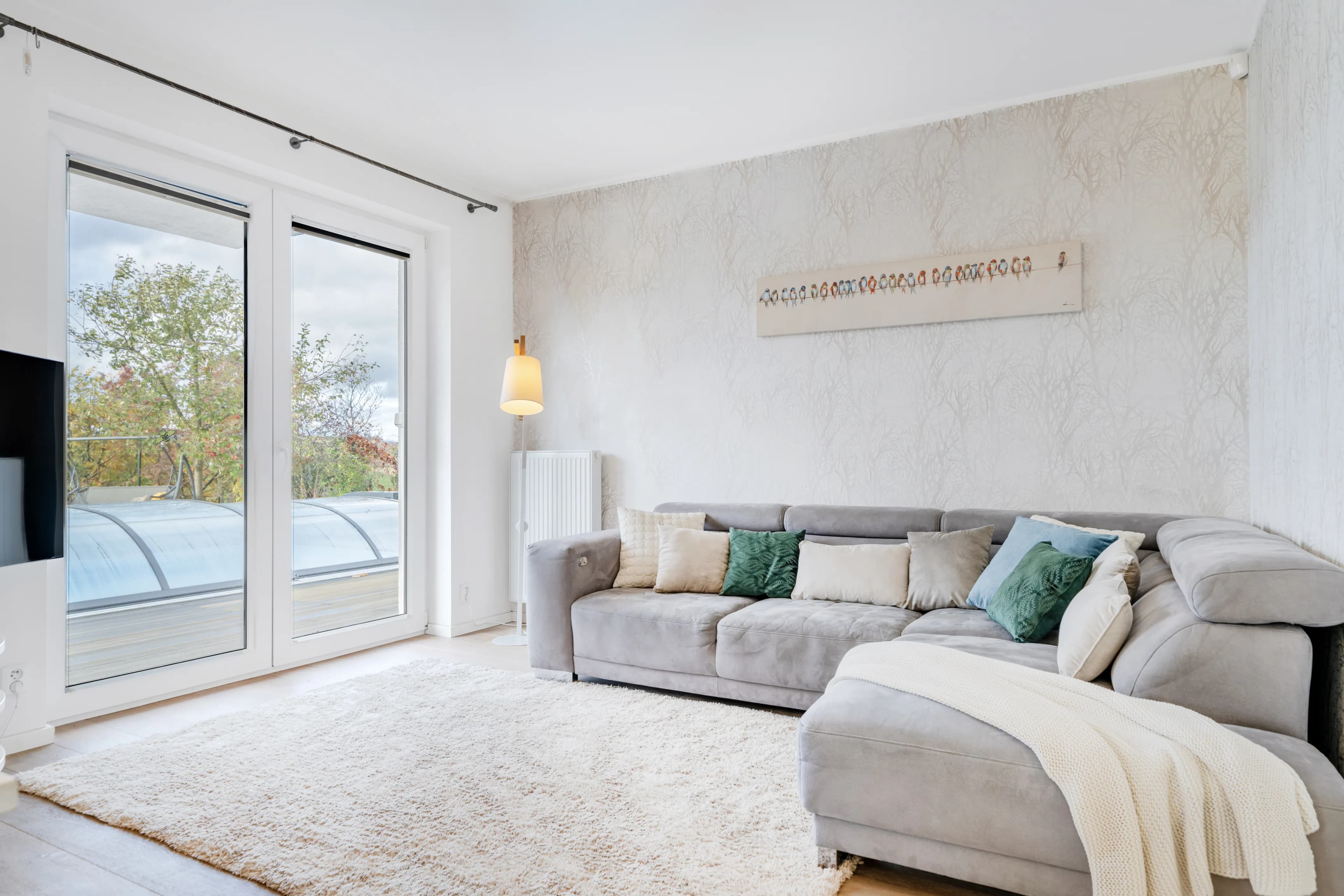 Living area 31 m² with garden access